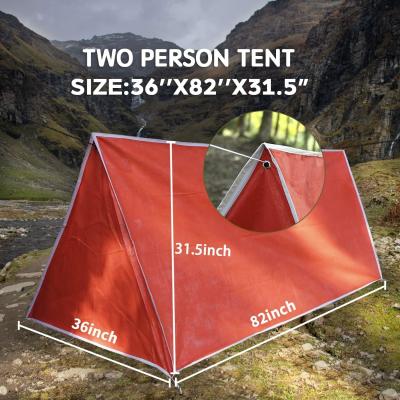 Emergency Tent, 2 Person Tube Tent Survival Shelter Paracord, Stakes, Whistle Ultralight Survival Tent Emergency