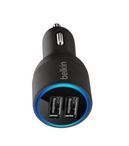 2port USB Car Charger mini Car Charger 2.1 A 10W Blu-ray USB Charger Black