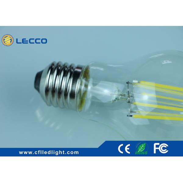 E27 A60 Filament LED Bulb 8 Wattage Glass Cover 2700K 100 LM / W