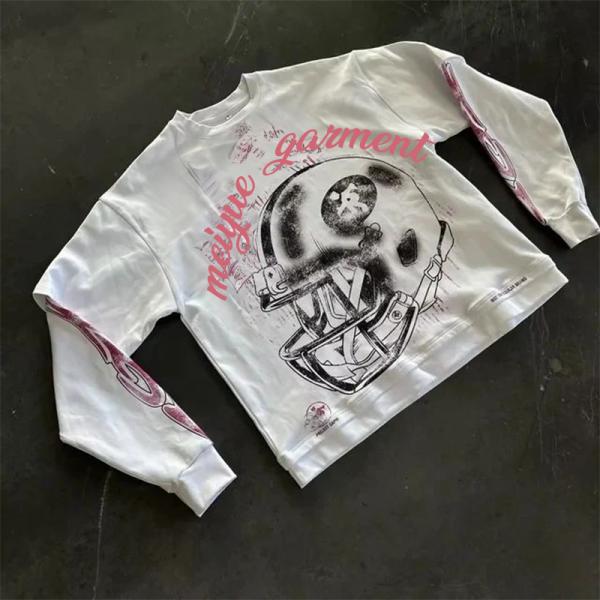 Digital Print Vintage Long Sleeve Tee Graphic Long Sleeve Shirts 220 Grams 250gsm