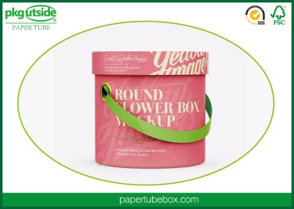 Round Cardboard Bouquet Flower Boxes Cylinder Paper Tube For Rose Gift