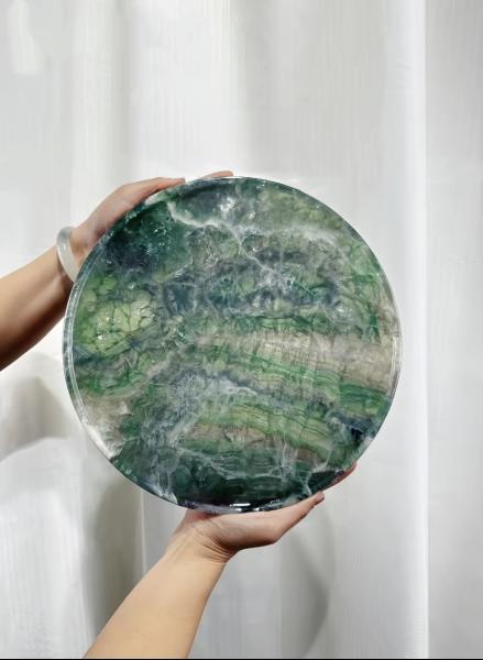 Luxury Marble Dessert Plates Fluorite Tray Decorative With Polished Surface