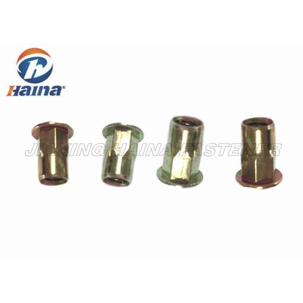 Carbon Steel  4.8 6.8 Half Hex Yellow Zinc Plated Blind Rivets Nuts