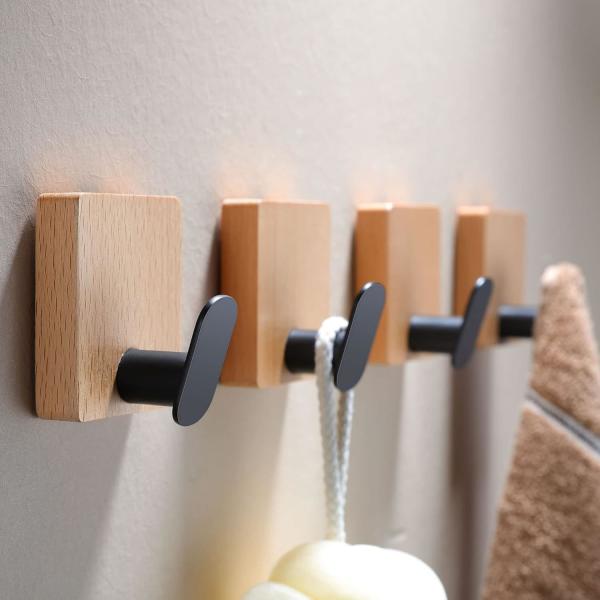 Solid Wood Beech Wall Hook - Handmade Customizable Coat Hanger