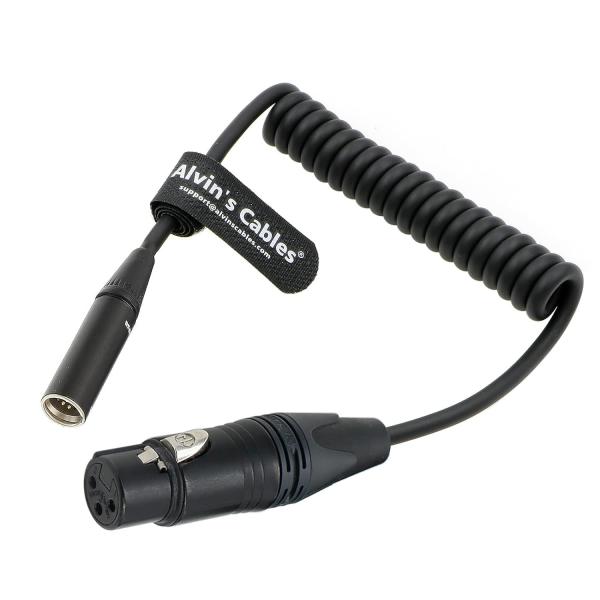 Mini XLR 3 Pin Male To XLR 3 Pin Female Coiled Audio Cable для карманной кинокамеры Blackmagic BMPCC 4K/6K, видеопомощь