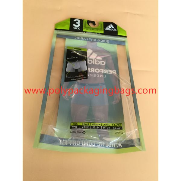 Antistatic Tasteful Plastic Bags For Clothes With Hook Zipper ROHS