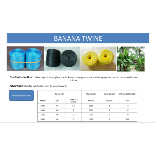 UV Stabilized Polypropylene Twine with High Breaking Strength and Customized Colors for Agricultural Use