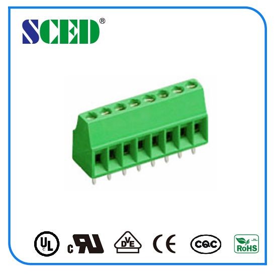 блоки PCB 2.54mm терминальные привинчивают соединение 125v покрынное никелем 6amp струбцины