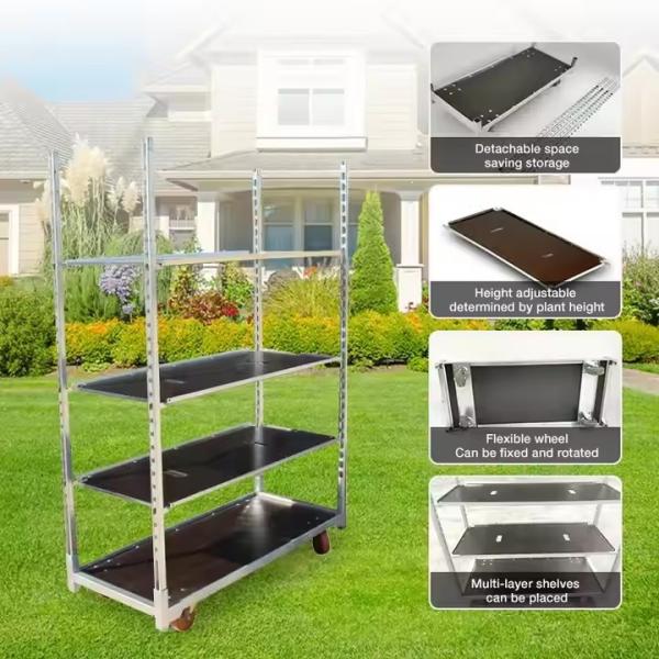 Waterproof Agricultural Planting Flower Cart Danish Trolleys Strong Load Capacity