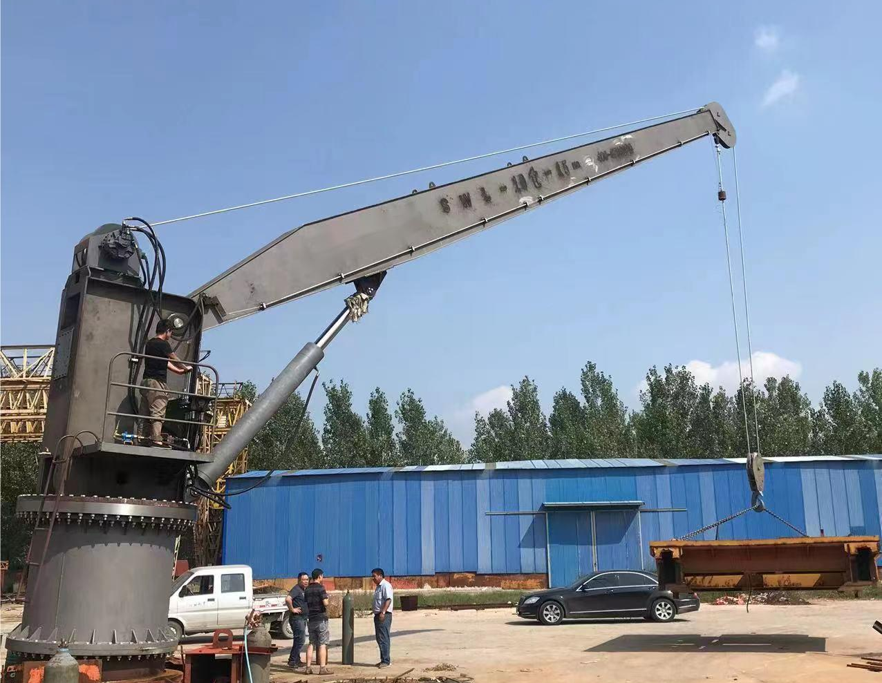 BV CCS RMRS Certificate Marine Boat Use 1t 2t 3t 3.5t 5t Hydraulic Stiff Boom Deck Crane 360 Degree Rotation