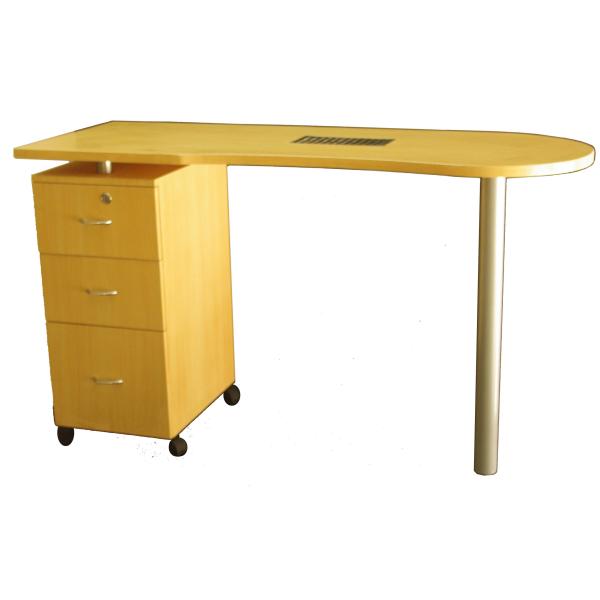 Vent System Wooden Mobile Nail Desk Furniture For Spa , 46cm Depth