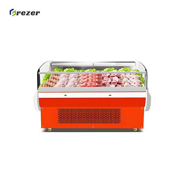 Island Meat Display Cooler Eco Friendly Restaurant Display Fridge 220V For Chicken