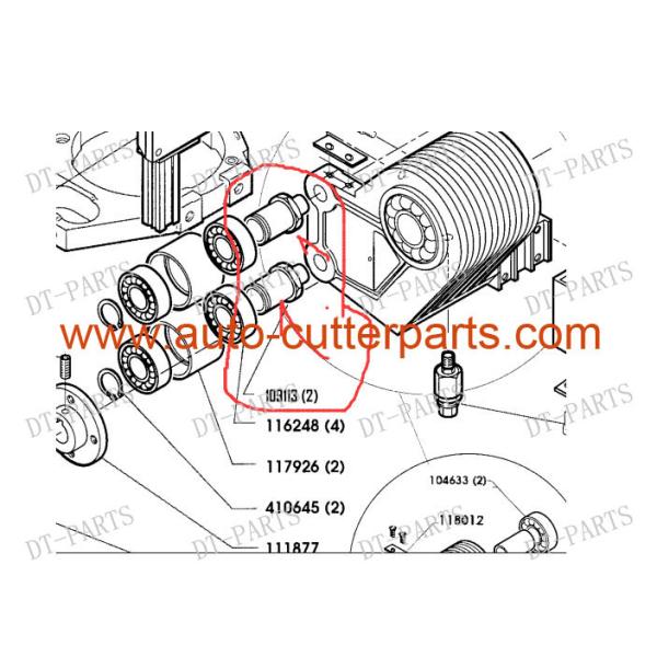 Cylindrical Vector 7000 Auto Cutter Parts Grey Hardware Vibrating Knife Belt Pulley Pillar 109113