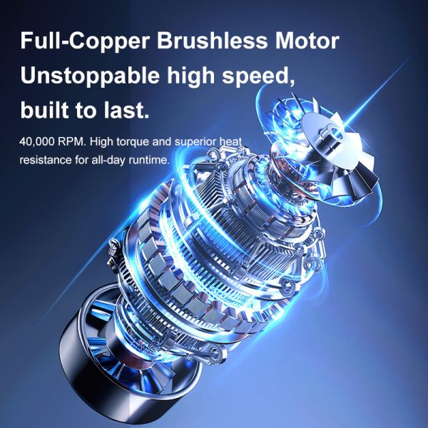 Wholesale 21V Cordless Leaf Blower Manufacturer | 550W Brushless Ducted Fan 535CFM Electric Blower with 180° Rotatable Handle & Smart LED Display | OEM ODM Supplier
