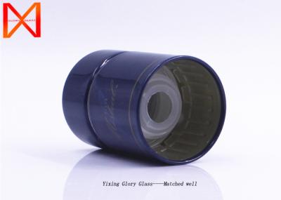Vodka Whisky Glass Bottle Cap , Aluminium Pp Caps Blue Color Screw Type