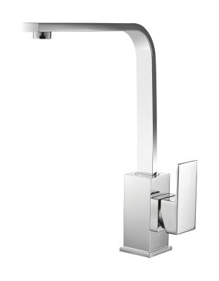 Garrafa única de acabamento de cromo torneiras de mistura de cozinha contemporânea T81047