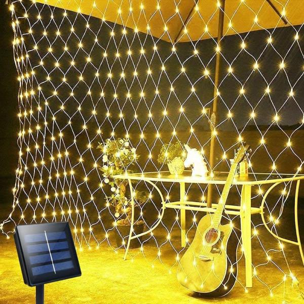 250MA Solar Powered String Lights 100 LED Remote Cool White Icicle Lights 600LM