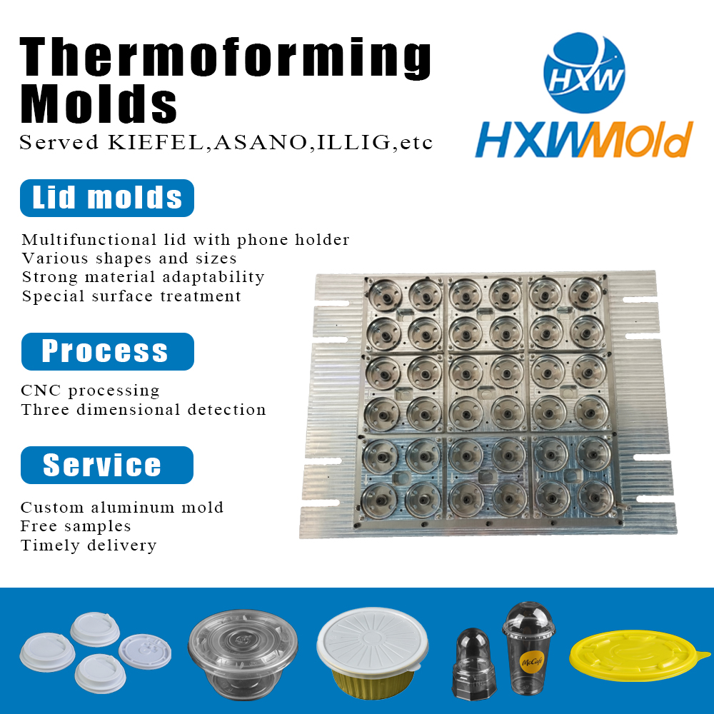 Custom Plastic Cup Lid Thermoforming Mold for Bubble Tea Coffee Takeaway Packaging