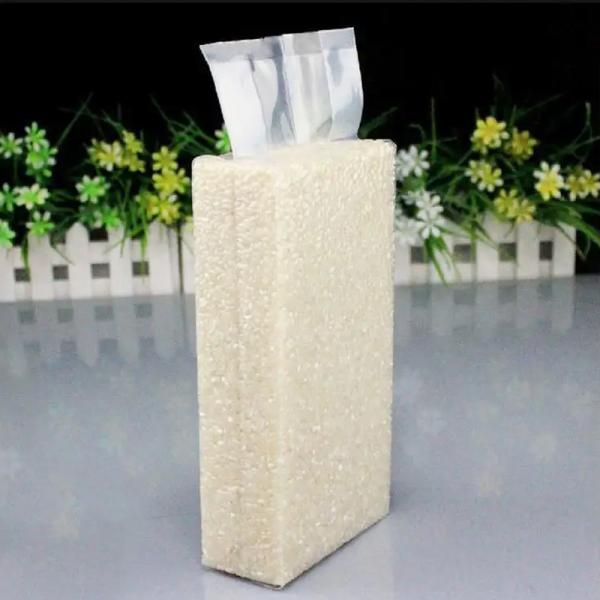 Embalagem de plástico de nylon de vácuo de tijolo de arroz