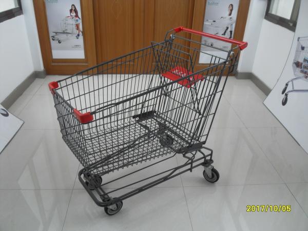 Personal 210L American Wire Shopping Cart With Logo Customized On Handle