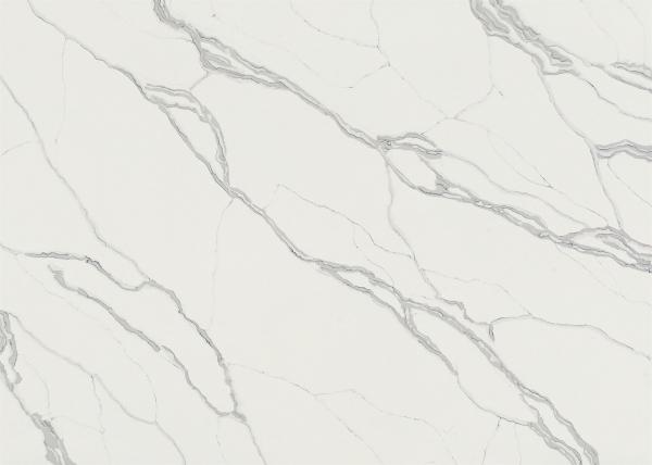 High Density White Engineered Quartz Countertops Leather Finished Surfaces