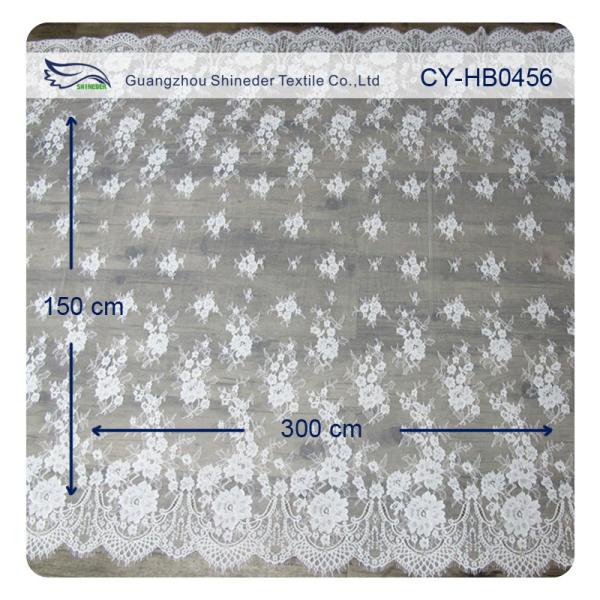 Wedding Floral Eyelash Lace Trim , Eyelash Lace Fabric Wholesale UL Tested