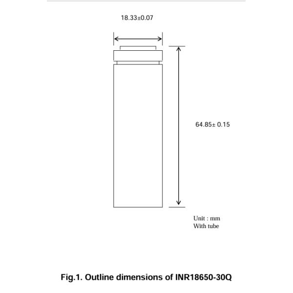 Samsung 30Q 18650 3000mAh 15A Batería 3.6V Célula de iones de litio cilíndrica INR18650-30Q