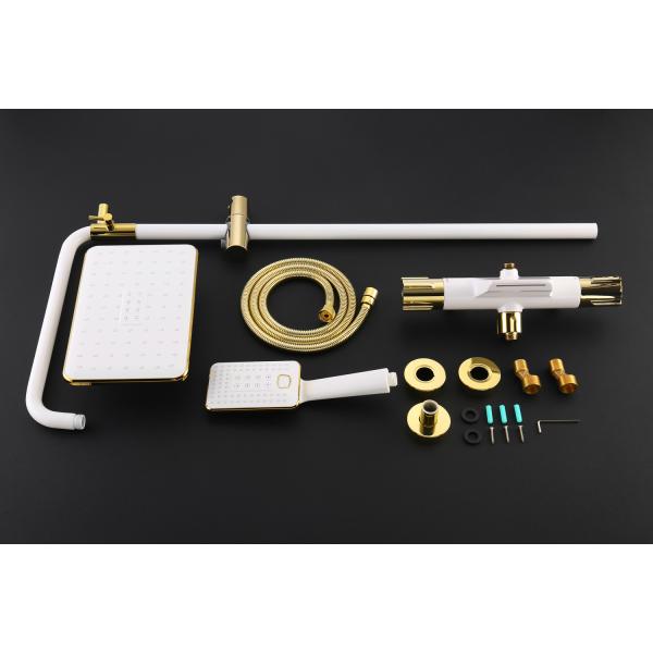 Slide Bar Hotel Golden Waterfall Shower Set Complete With Stainless Steel Bar Shower Head