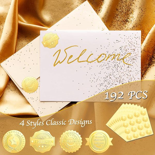 Red Paper Gold Foil Certificate Label Sticker Custom Logo Embossed