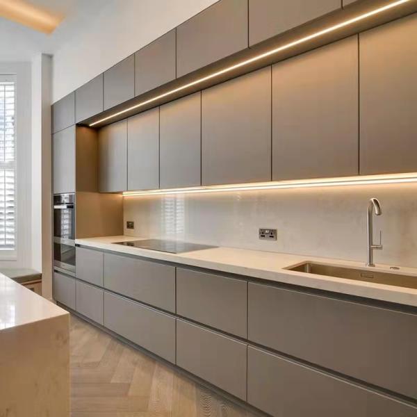 Hdf High Gloss Modern Modular Cabinets With Island