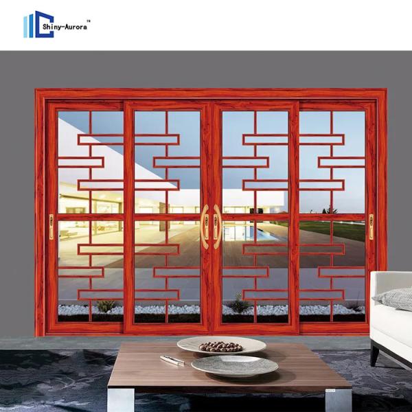 Aluminium alloy sliding glass balcony sliding door black French style aluminum sliding glass door