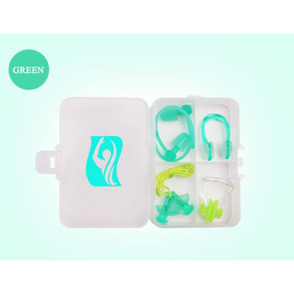 Christmas Tree Shaped Silicone Earplugs And Nose Clip Set Waterproof Comfortable