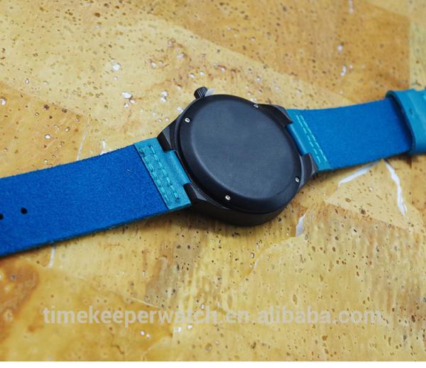 colorful wood watches , sky blue color fashion man watches , custom your own logo