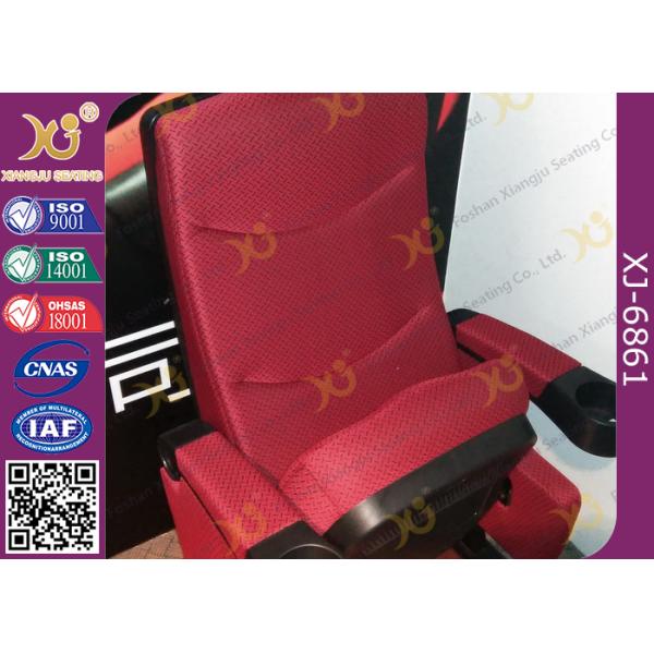 Automatic Return PP back Movie Theater Chairs Floor Fixed With Folding Cupholder