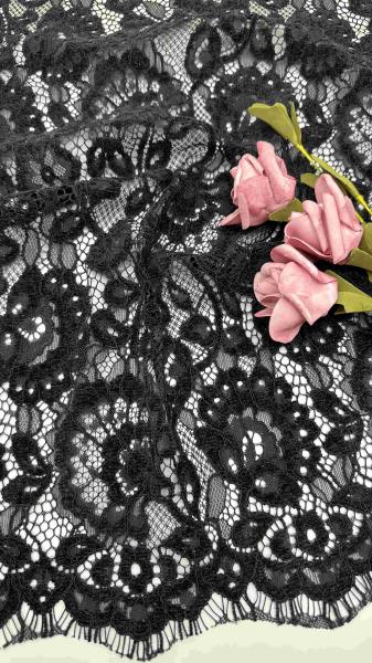 Roupas especiais de lenço de chenille floral de bordas de renda de bordas de renda de corte para moda