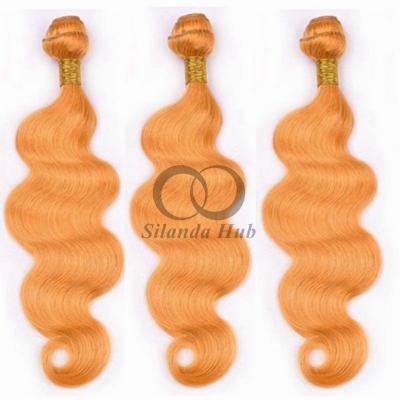 Orange Body Wave Remy Human Hair Bundles Sew In Weave Bundles Brazilian Bundle Deals