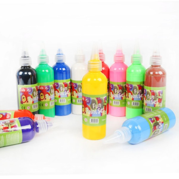100ml 12 Colours Non-Toxic Custom Logo Washable Liquid Acrylic Paint For Kids