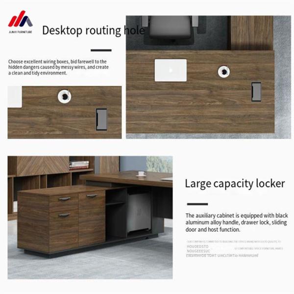 Stylish L-shaped Executive Office Desk for Director and Manager in Modern Design