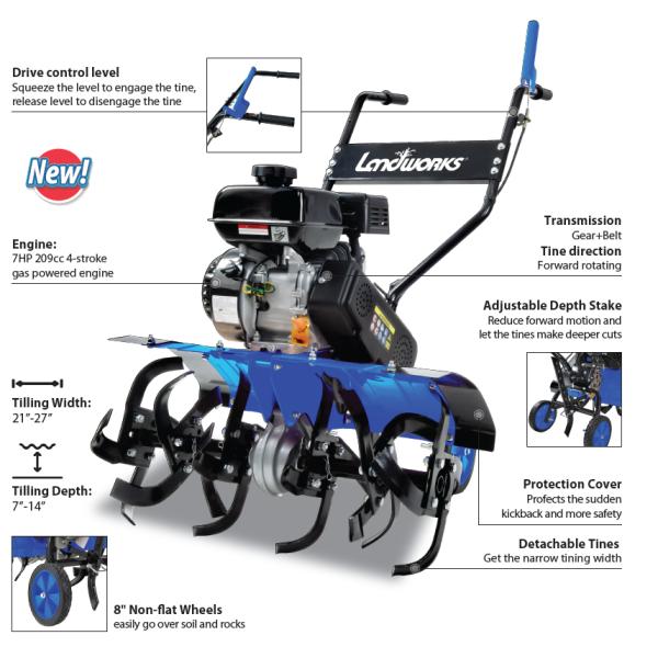 Румпель двигателя хода 7HP 209cc 4 приведенный в действие газом с регулируемым колом глубины