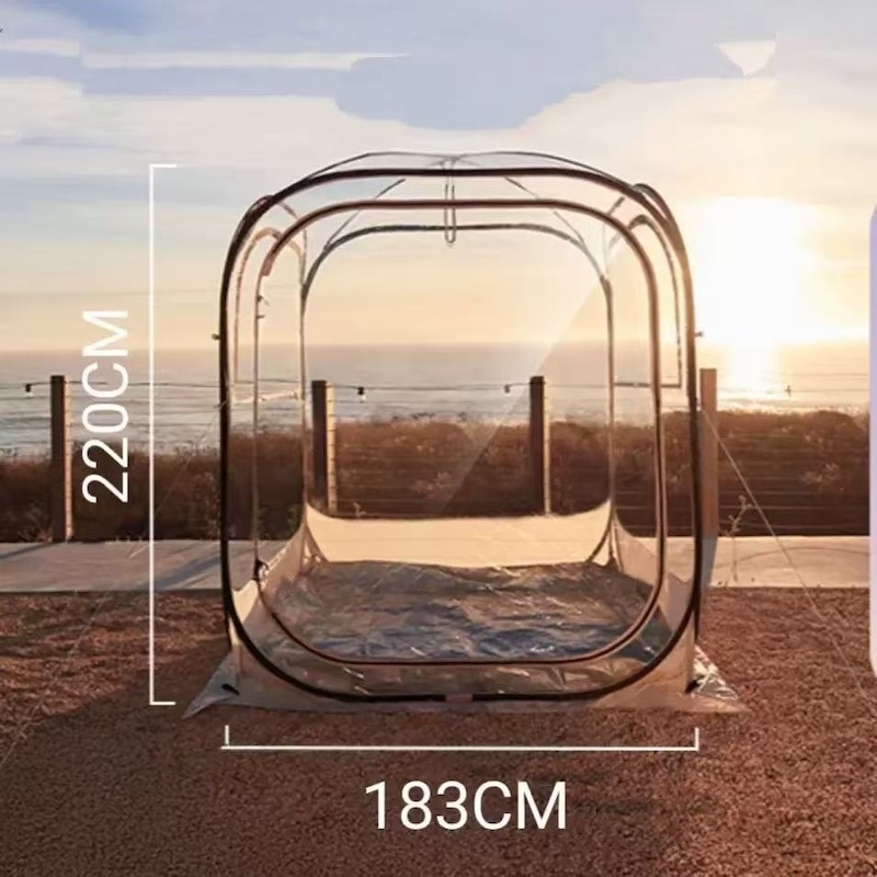 Outdoor Portable Quick-opening Sunroom Transparent Tent 130*130*175cm For Watching Sports Events
