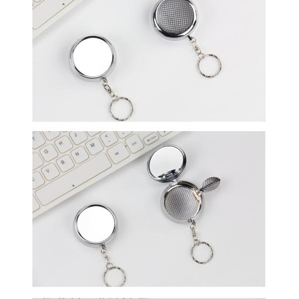 Portable Custom Round Ashtray Keychain Creative Stainless Steel