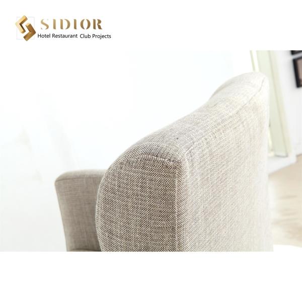 Dried Solid Wood Fabric Gray Upholstered Dining Chairs H860mm For Hotel