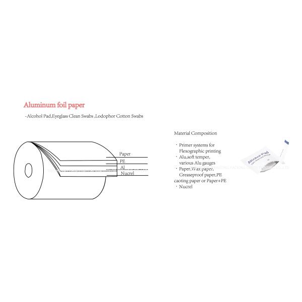 Kraft Paper BZK Антисептический мазок для алюминиевой фольги Ламинированная пленка для упаковки спиртовые подкладки