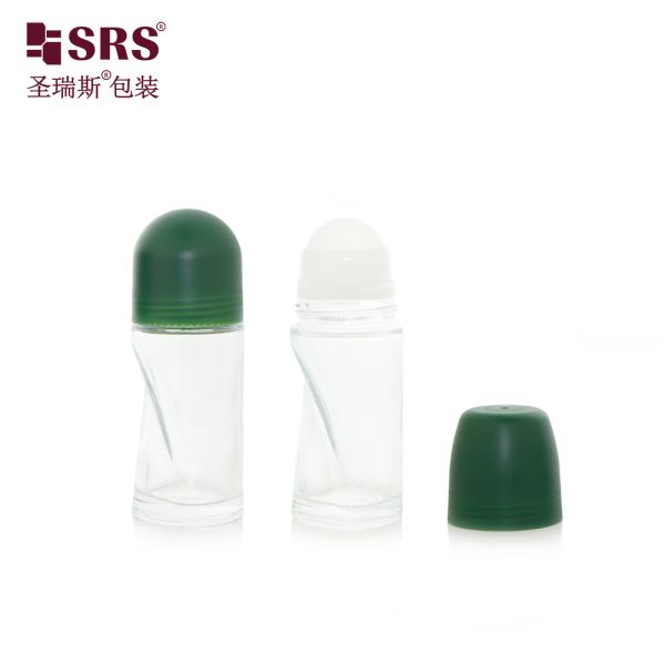 BLPG 50ML 60ML Empty Thick Wall Mold Glass Roll On Bottle For Cool Gel No Leakage