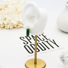 Grande cola Epoxy 1 x 6mm do verde do ouro dos brincos da joia da forma da aro para mulheres dos homens