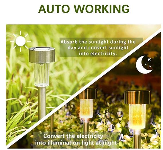 Stainless Steel 13.4'' Outdoor Solar Yard Lights