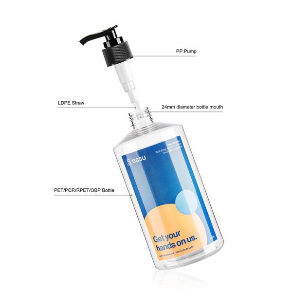 O sabão de líquido do PCR 500ML engarrafa a garrafa vazia do Sanitizer da mão da etiqueta da etiqueta
