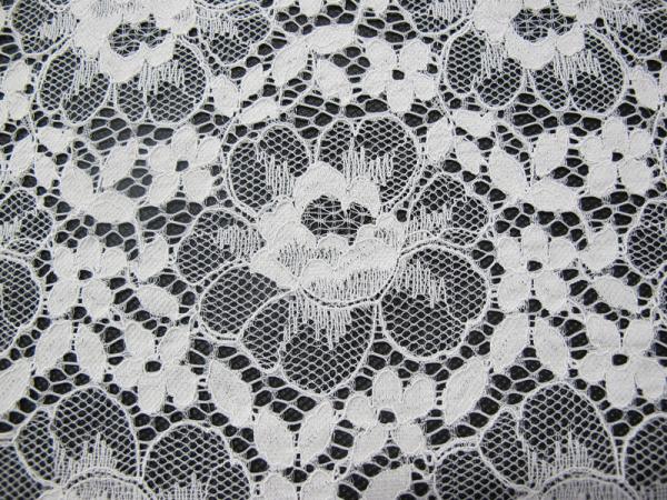 Eco-Friendly Floral Cotton Nylon Lace Fabric White For Lingerie SGS BV ITS