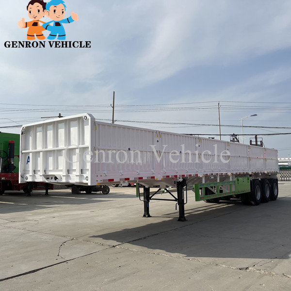 3 Axles Drop Side Semi Trailer Trucks Special For Zambia Market