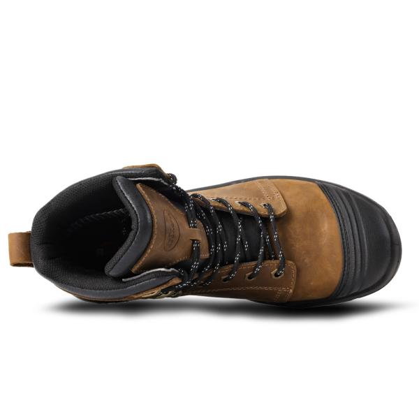 Brown Microfiber Leather Safety Boots European Standard Steel Toe Kevlar Safety Shoes Rubber Sole Work Shoes Security Work Boots